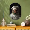 Tijger - Kokskleding - Bruin Wandcirkel Ovaal Forex klein -sfeer2