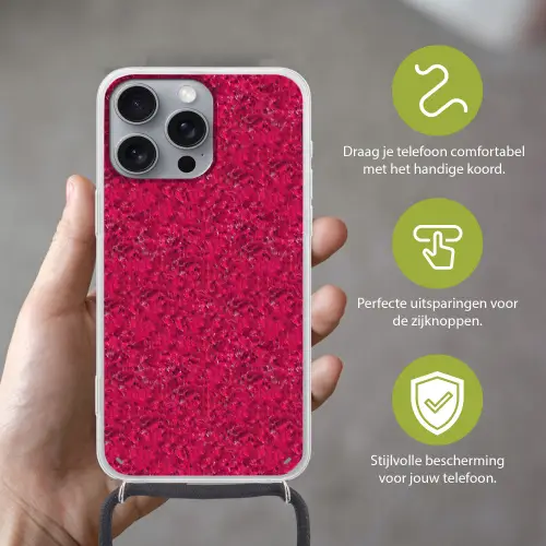 Vloeiend - Verf - Texturen - Rood Hoesje iPhone 16 Pro Max met koord klein 804 -sfeer2_NL