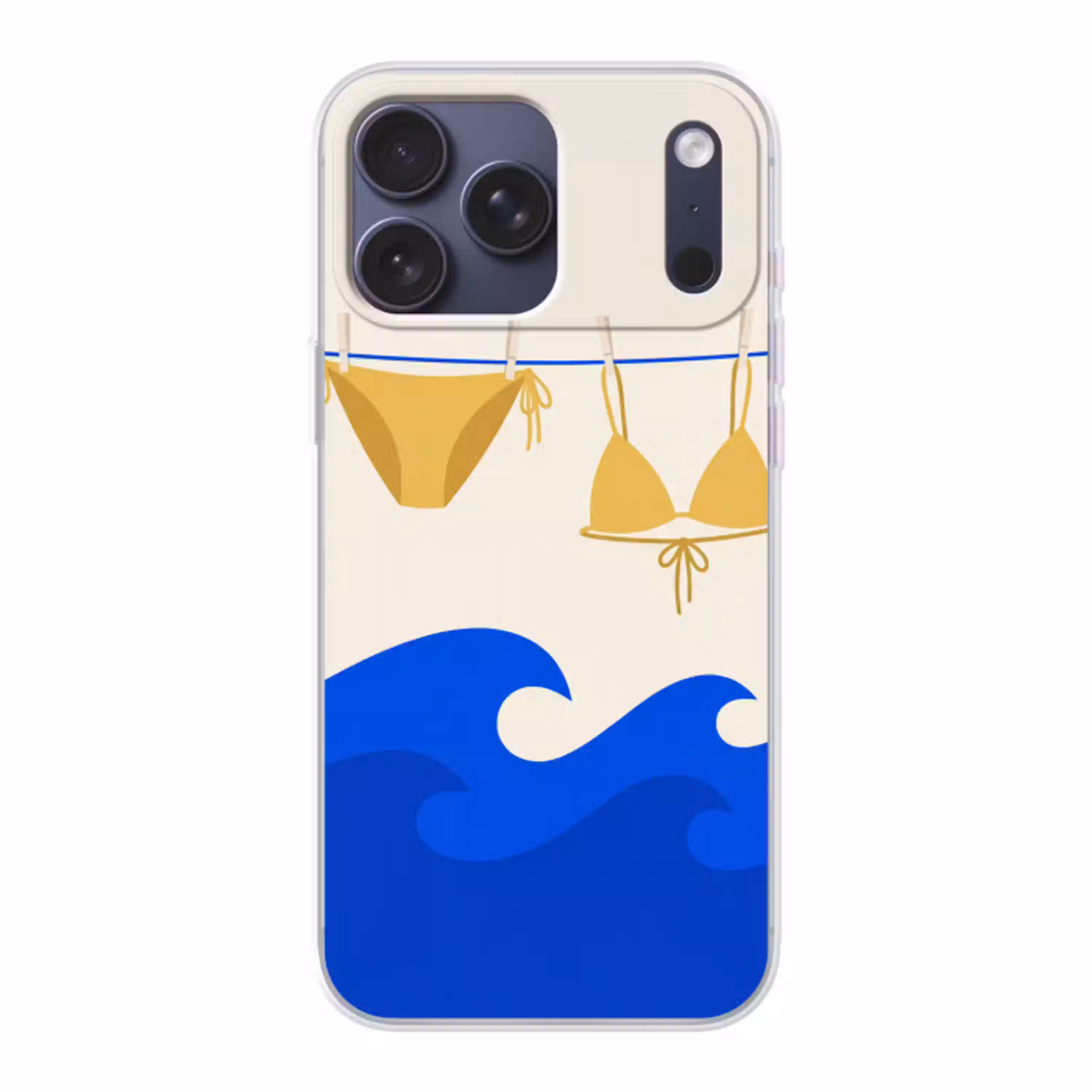 Zwemkleding - Zee - Zomer - Illustratie - Geel Telefoonhoesje iPhone 17 Pro Max klein -3d