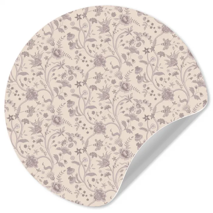 Patroon - Bloemen - Paars Wandcirkel behangsticker klein 186 -3d