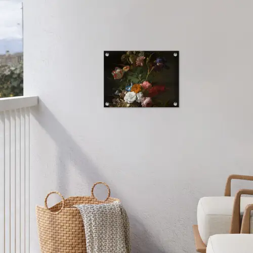 Vaas met bloemen - Schilderij van Rachel Ruysch tuinposter los doek klein -sfeer8