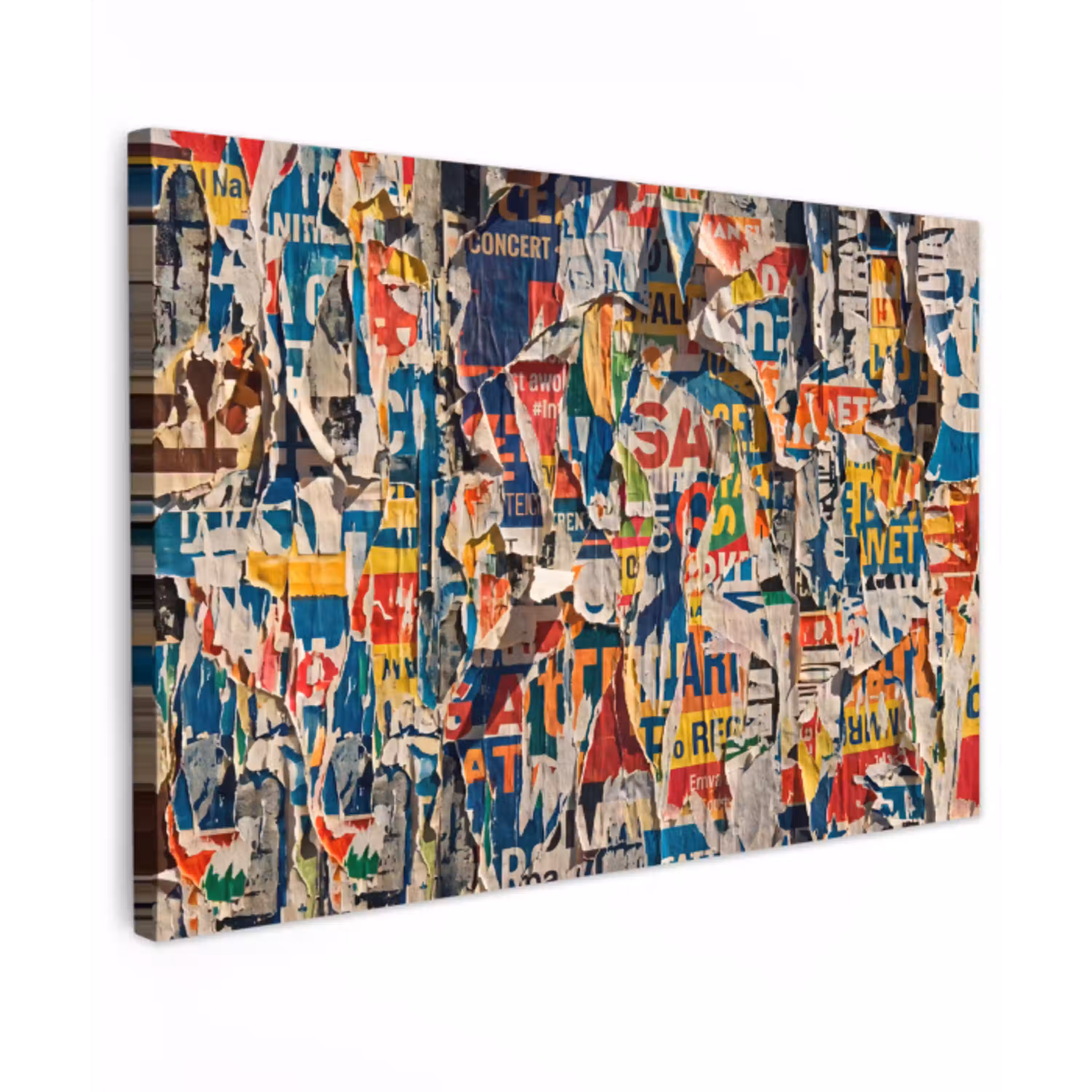 Abstract - Gelaagd papier - Urban - Modern - Kleurrijk canvas 2cm klein -z3d