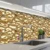 Abstract - Modern - Goud keuken achterwand 2 middel 871 -3d_schuin