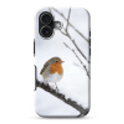 Roodborstje - Tak - Sneeuw - Winter - Levendig Toughcase MagSafe Apple iPhone 17 klein -3d