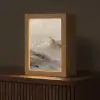 Berglandschap - Mist  - Penseelstreken Light Box met kabel (Tafellamp) klein -z3d_website