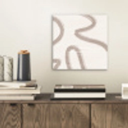 Moderne kunst - Beige - Abstract aluminium wit klein -sfeer1