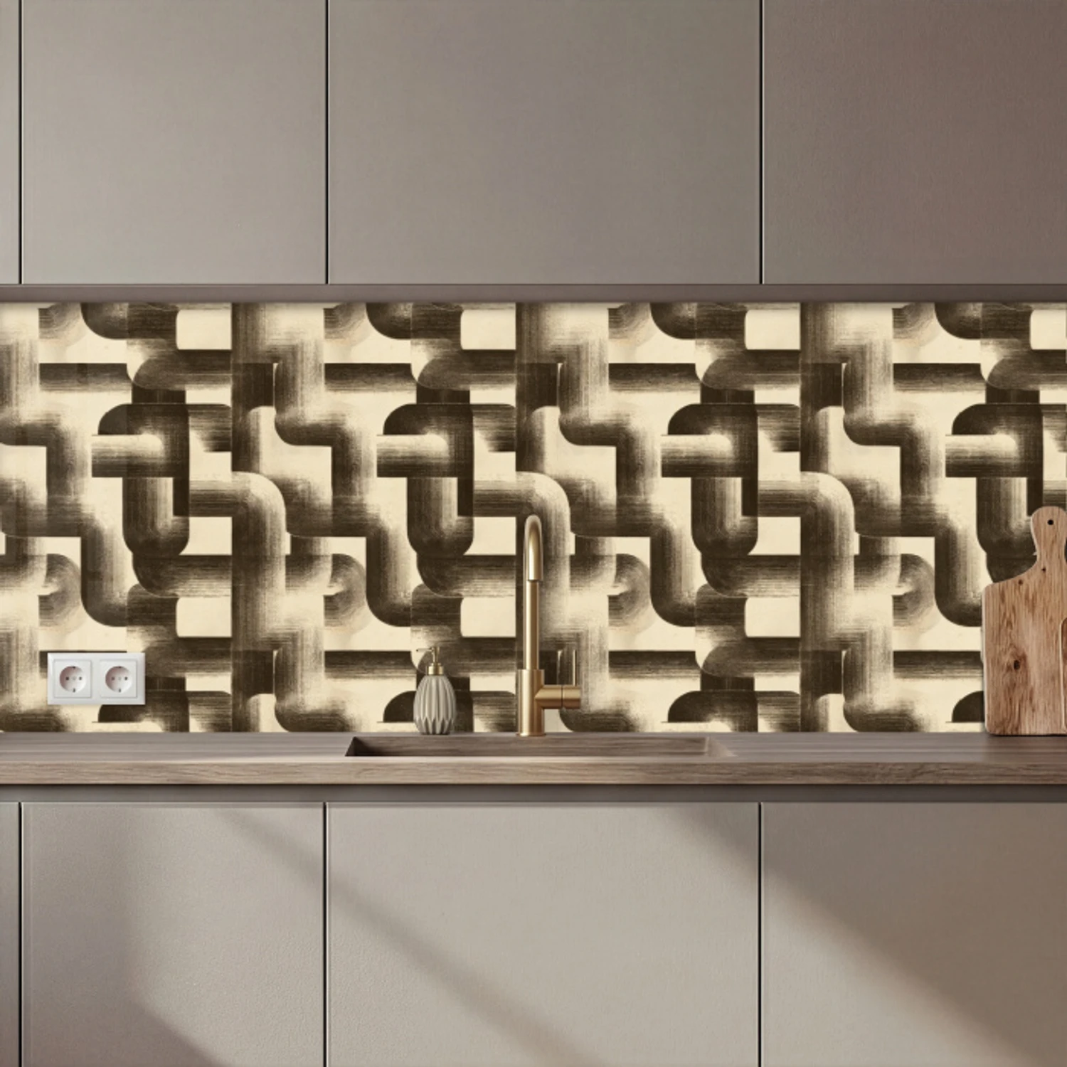 Abstract - Retro - Zwart keuken achterwand 2 middel 871 zz_3dshopping