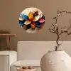 Bloem - Abstract - Kleurrijk - Bladeren Wandcirkel behangsticker klein -sfeer1