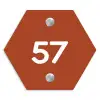 Roestbruin - Traditioneel Naambord Hexagon klein -3d