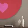Minimalistisch - Rood - Roze - Hartjes Akoestische PET Vilt - Rond klein -sfeer5_closeup