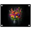 Felgekleurd - Bloemen - Vaas tuinposter los doek klein -3d