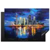 Skyline Toronto - Modern - Stadslicht - Blauw Inductie beschermer vinyl 3mm klein -3d