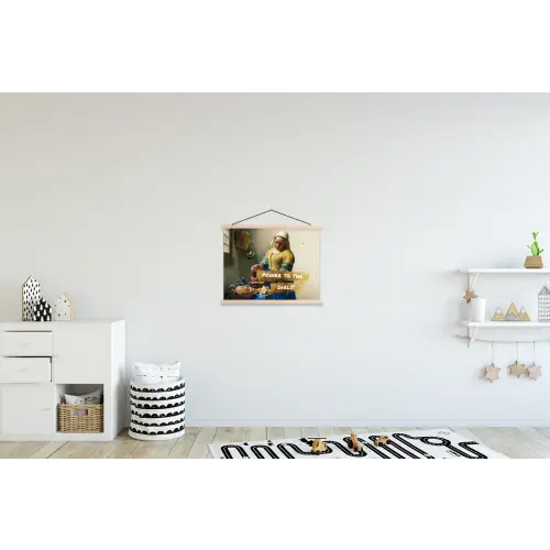 Melkmeisje - Goud - Quotes - Schilderij - Oude meesters textielposter latten blank klein -kinderkamer