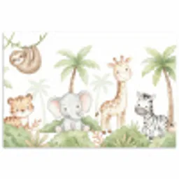 Dieren - Jungle - Pastel poster papier klein -3d