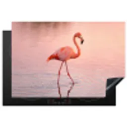 Flamingo - Water - Roze Inductie beschermer vinyl 3mm klein -3d