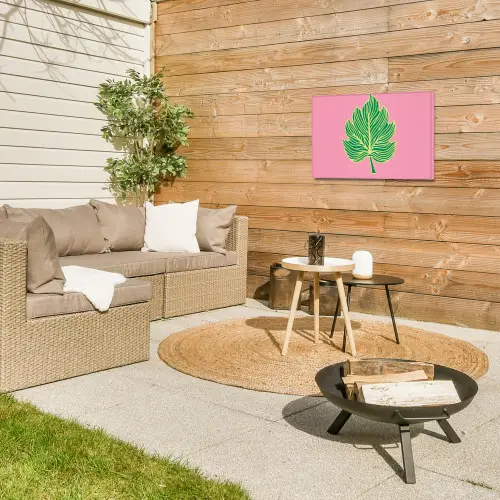 Blad - Groen - Illustratie - Minimalistisch Tuinposter op houten frame 2 cm dik klein -sfeer2