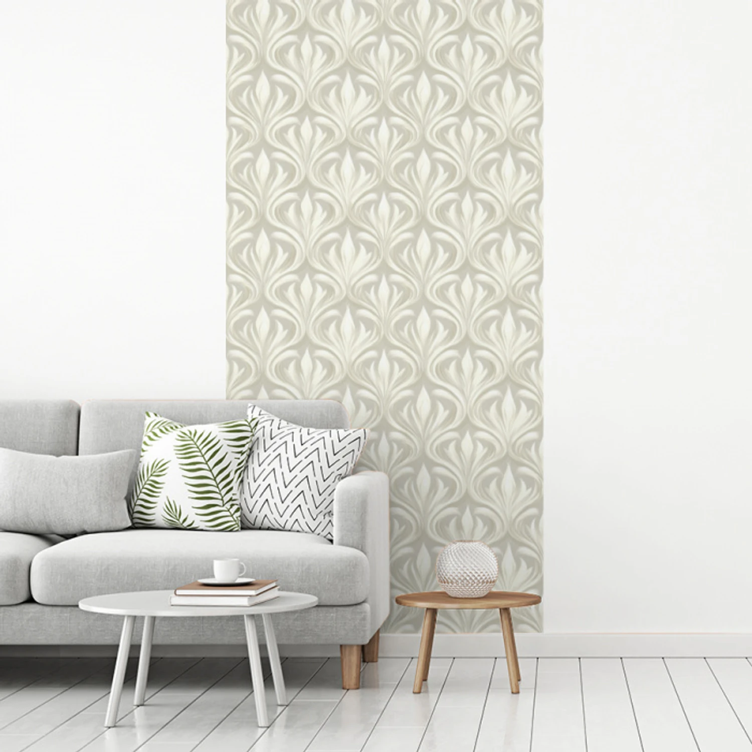 Barok - Patroon - Beige fotobehang vinyl groot 64 -woonkamer