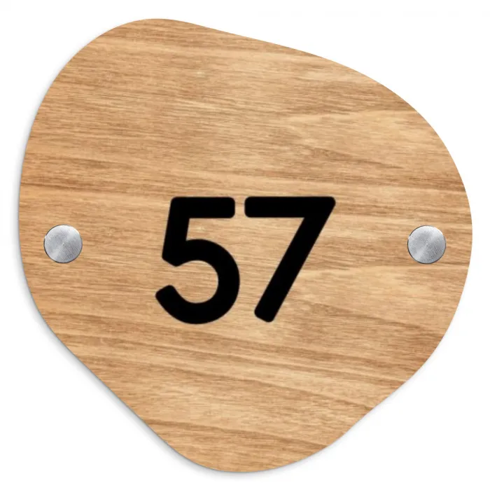 Licht hout - Traditioneel Naambord Organisch middel -3d
