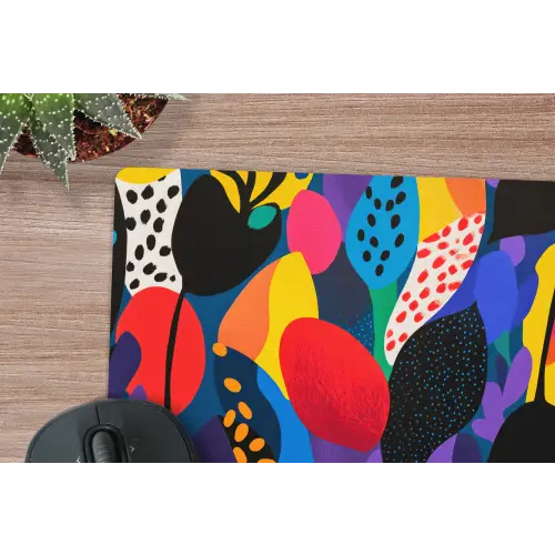 Bloemen - Bladeren - Abstract - Rood muismat rubber klein -closeup