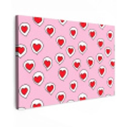Hartjes - Patroon - Rood canvas 2cm klein 34 -z3d