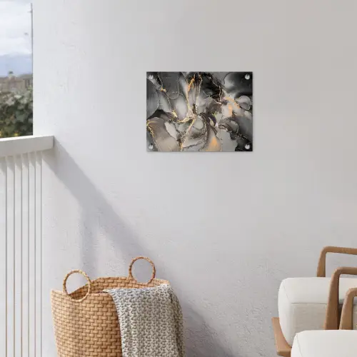 Grijs - Luxe  - Goud - Marmer tuinposter los doek klein -sfeer8