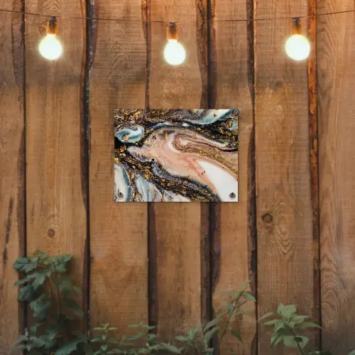 Marmerlook - Goud - Zwart - Glitter - Chic tuinposter los doek klein -sfeer1