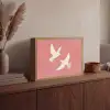 Duiven - Wit - Sierlijk Light Box met batterij (Wandlamp) middel -sfeer2