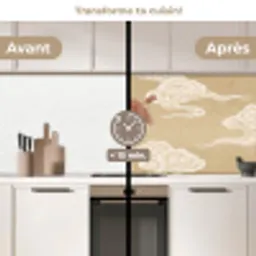 Vogels - Vliegen - Beige keuken achterwand 2 middel -voor-na2_FR