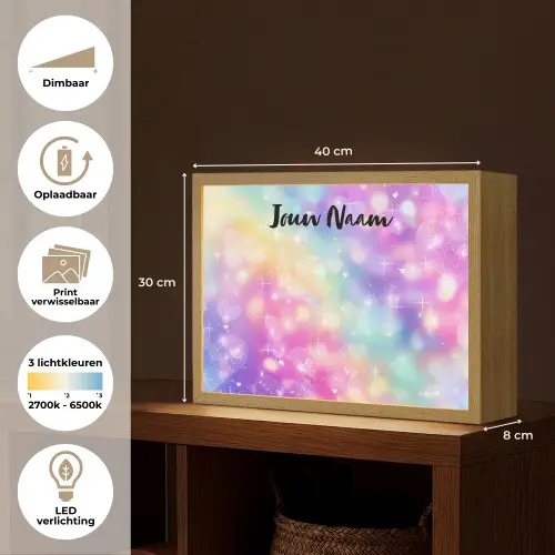 Licht - Regenboog - Hartjes Light Box met batterij (Wandlamp kind) middel -USP_websiteoverzichtNL