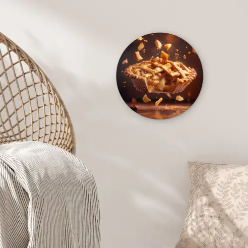 Appel - Taart - Warm - Eten Wandcirkel kunststof plaat 5mm dik klein -sfeer5