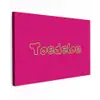 Toedeloe - Groen - Roze Tuinposter op houten frame 2 cm dik klein -3d