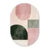 Vormen - Abstract - Cirkel - Zwart Wandcirkel Ovaal Glas middel -3d