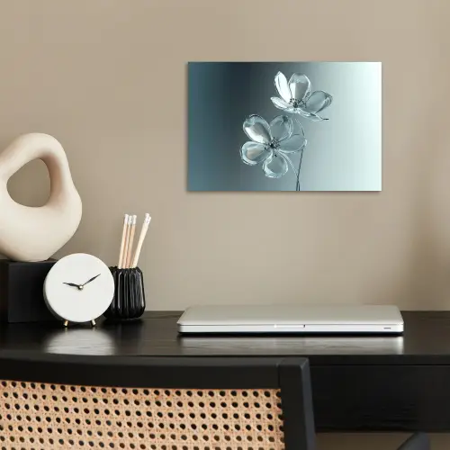 Kristal - Bloemen - Grijs poster papier klein -sfeer1