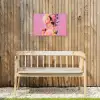 Vrouw - Bloemen - Paars - Abstract Tuinposter op houten frame 2 cm dik klein -sfeer4