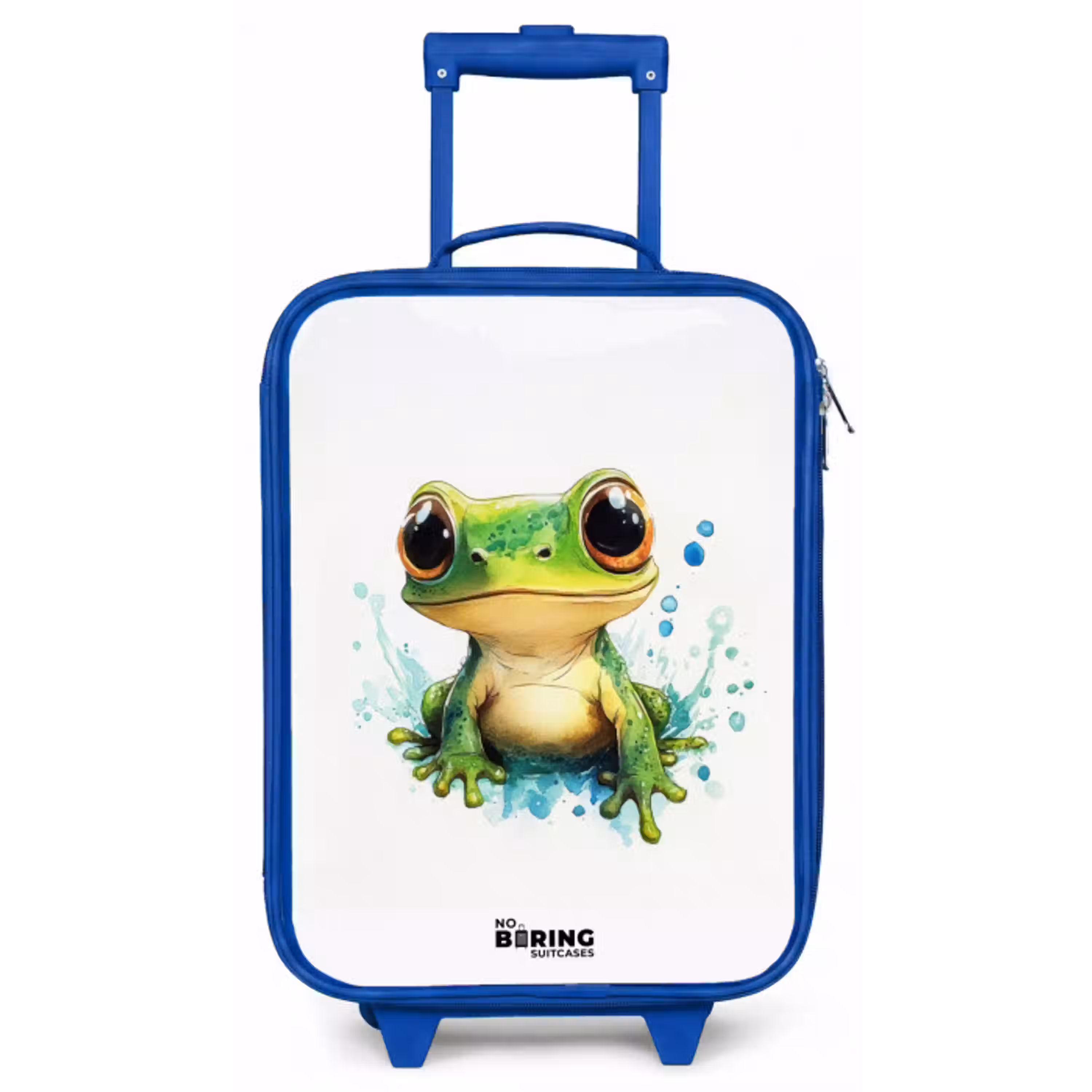 Groene kikker met grote ogen op witte achtergrond Kinderkoffer - Blauw klein -zz3dotto