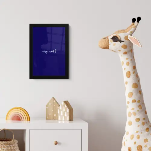 Why not - Blauw - Handgeschreven fotolijst zwart zonder passe partout klein -usfeer4_kinderkamer