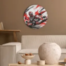 Kart - Coureur - Snelheid - Rood Akoestische PET Vilt - Rond klein -sfeer1