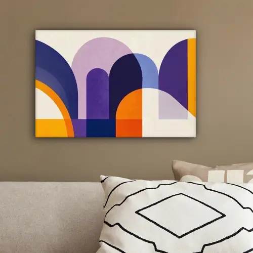 Vormen - Abstract - Grafisch - Oranje canvas 2cm klein -sfeer3