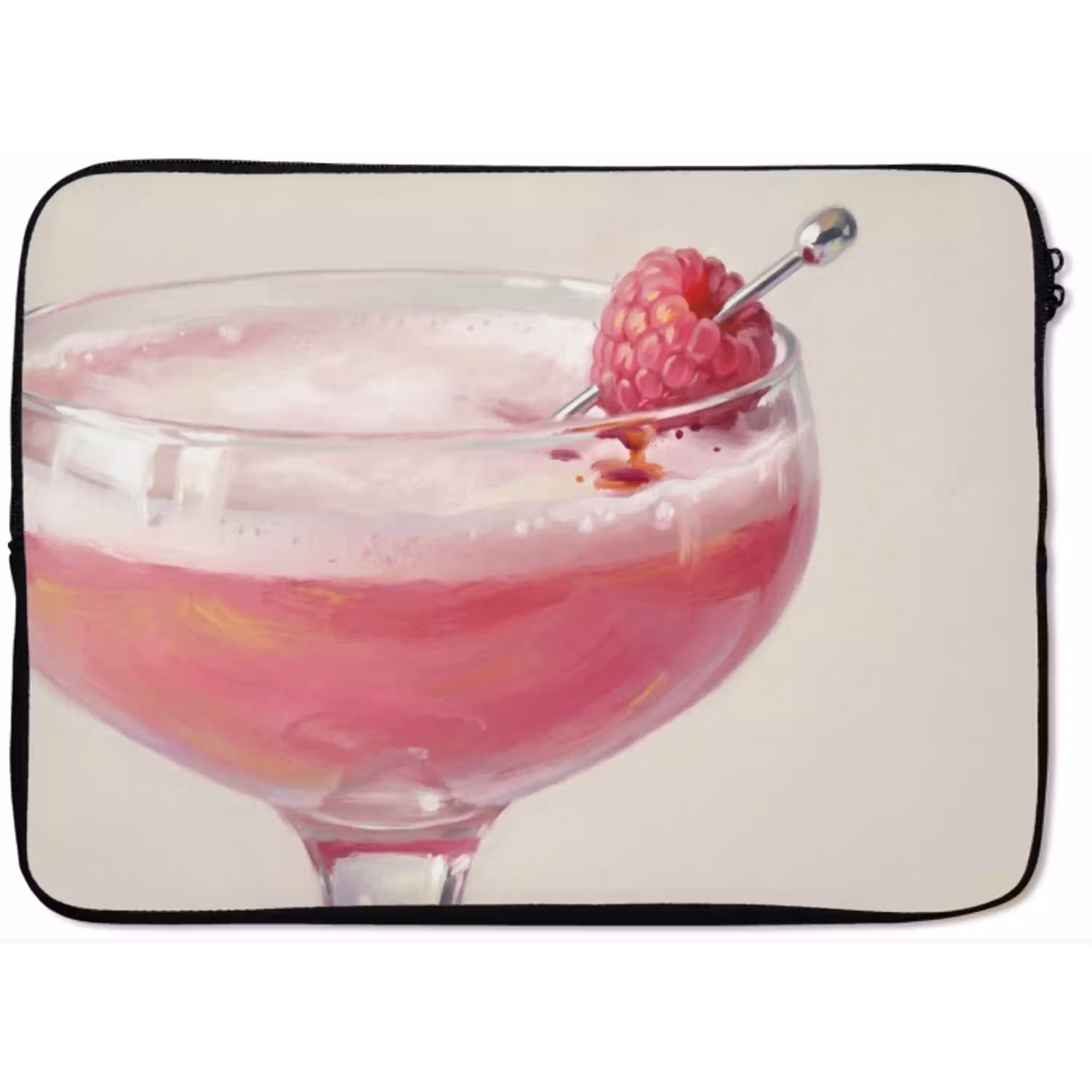 Cocktail - Framboos - Drank - Modern - Roze laptophoes neopreen klein -zkaufland3dotto