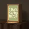 I hate everybody - Groen - Retro Light Box met kabel (Tafellamp) klein -z3d_website