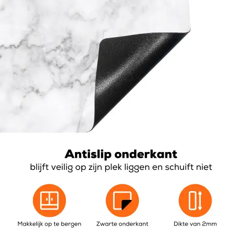 Klassiek - Marmer - Aders - Grijs Inductie beschermer vinyl 3mm klein 276 -zzzzzzz-td-onderkant