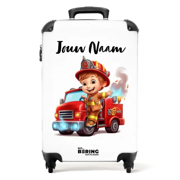 Bauke brandweer NBS - Handbagage koffer - Kinderen Unisex middel -productfoto_recht