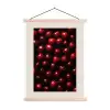 Kersen - Rood textielposter latten blank klein -3d