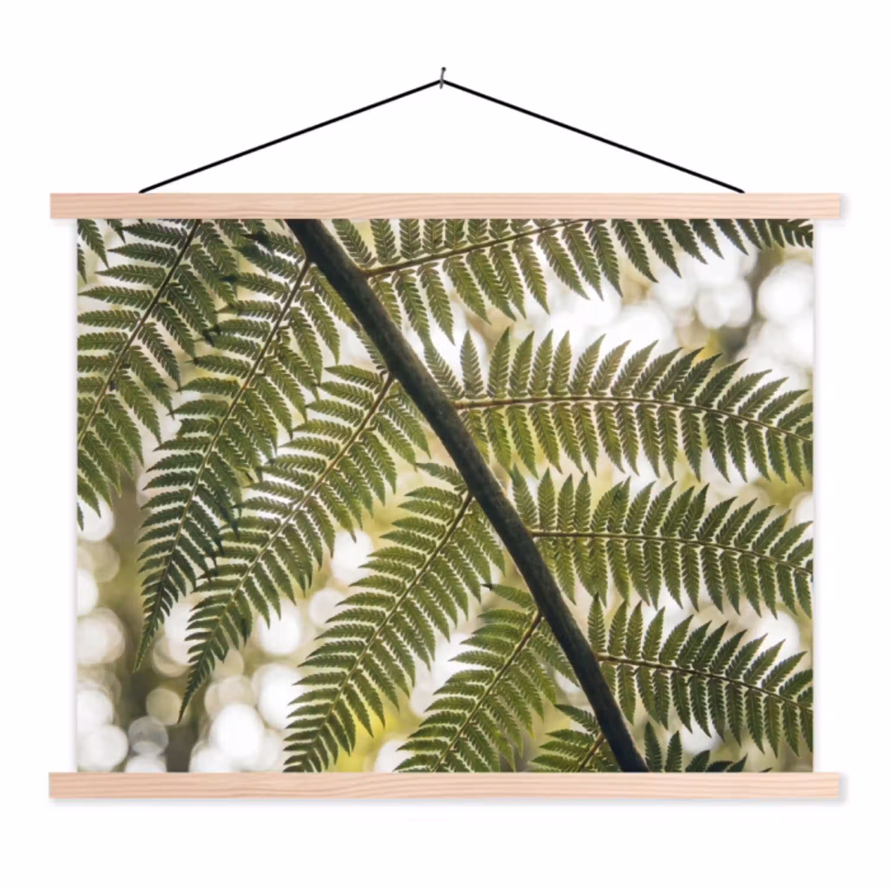 Plant - Blad - Natuur - Groen - Detail textielposter latten blank klein -3d