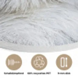Sneeuwuil - Oog - Wildlife - Wit Akoestische PET Vilt - Rond klein -closeup_DE