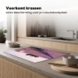 Lavendel - Landschap - Sereen - Paars Inductie beschermer vinyl 3mm klein -sfeer1