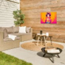 Bloemen - Vrouw - Kimono - Roze Tuinposter op houten frame 2 cm dik klein -sfeer2