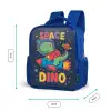 Dino - Raket - Kleurrijk Kinderrugzak - Blauw middel -productfoto_formaten