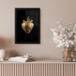 Aardbei - Goud - Zwart - Chrome fotolijst zwart zonder passe partout klein -sfeer5