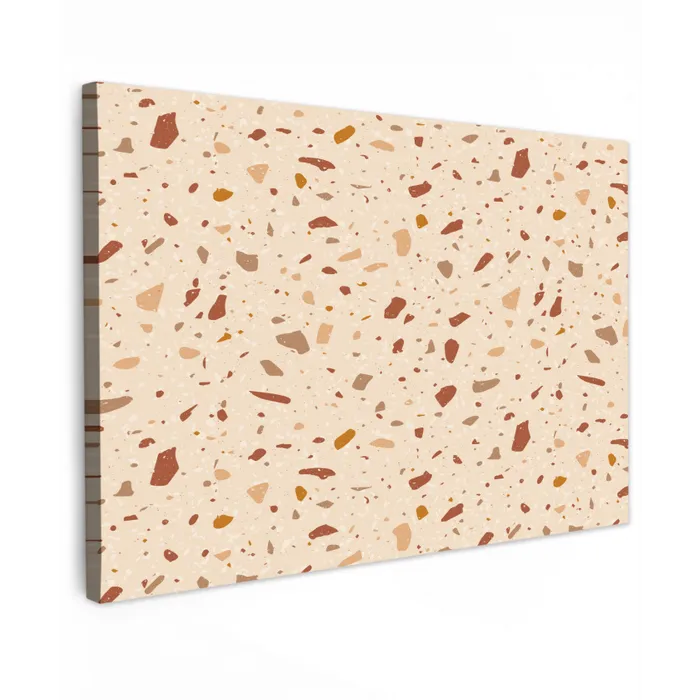 Terrazzo -  Patroon - Kleurrijk - Steen Tuinposter op houten frame 2 cm dik klein 845 -3d